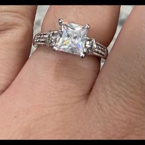 Princess cut CZ engagement ring